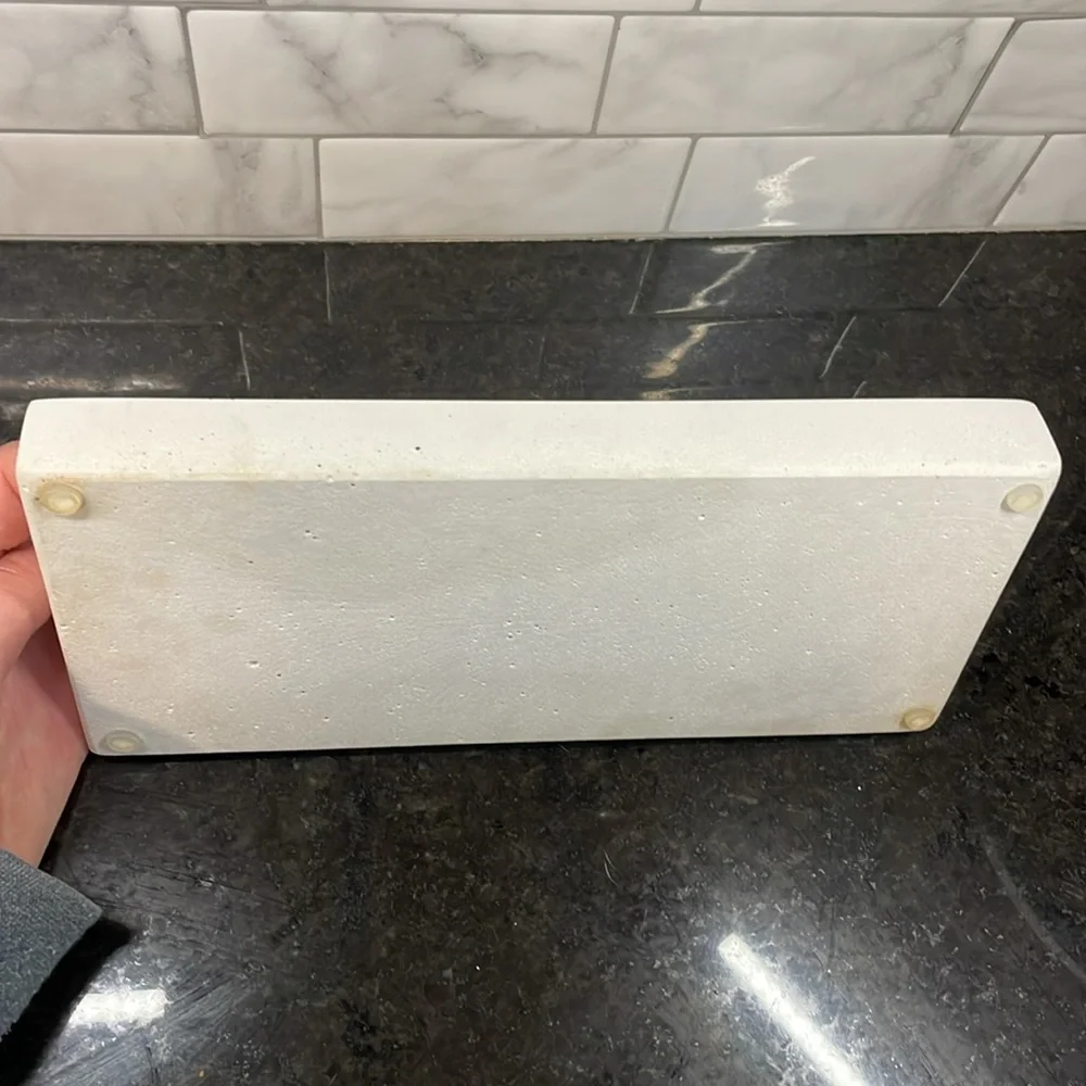 The Polished Jar Large Artisan Concrete Tray in Off White